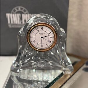 Waterford Crystal Abbey Clock w/ Gold/Silver Details: NEW IN ORIGINAL Packaging